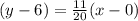 (y-6)=\frac{11}{20} (x-0)