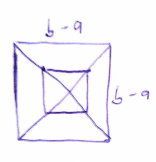 Give the area of one of the triangles followed by the area of the small inner square separated by a
