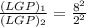 \frac{(LGP)_{1} }{(LGP)_{2}} = \frac{8 ^{2} }{2 ^{2}}