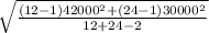 \sqrt{\frac{(12-1)42000^{2}+(24-1)30000^{2}  }{12+24-2}}