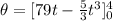 \theta=[79t-\frac{5}{3} t^3]^{4}_{0}