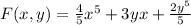 F(x,y)=\frac{4}{5}x^5 +3yx +\frac{2y^5}{5}
