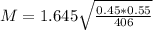 M = 1.645\sqrt{\frac{0.45*0.55}{406}}