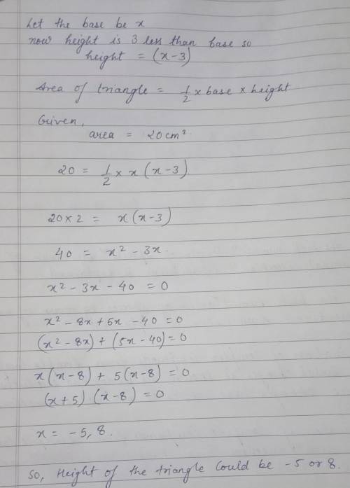 Okay can someone help me with 19 the answer is height = 5 but someone please explain the process to