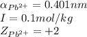 \alpha_{Pb^{2+}}=0.401nm\\I=0.1mol/kg\\Z_{Pb^{2+}}=+2