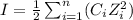 I=\frac{1}{2}\sum_{i=1}^n(C_iZ_i^2)