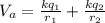 V_{a} = \frac{kq_{1}}{r_{1}} + \frac{kq_{2}}{r_{2}}