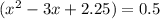 (x^2-3x+2.25)=0.5
