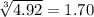 \sqrt[3]{4.92}=1.70
