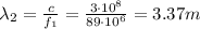 \lambda_2=\frac{c}{f_1}=\frac{3\cdot 10^8}{89\cdot 10^6}=3.37 m