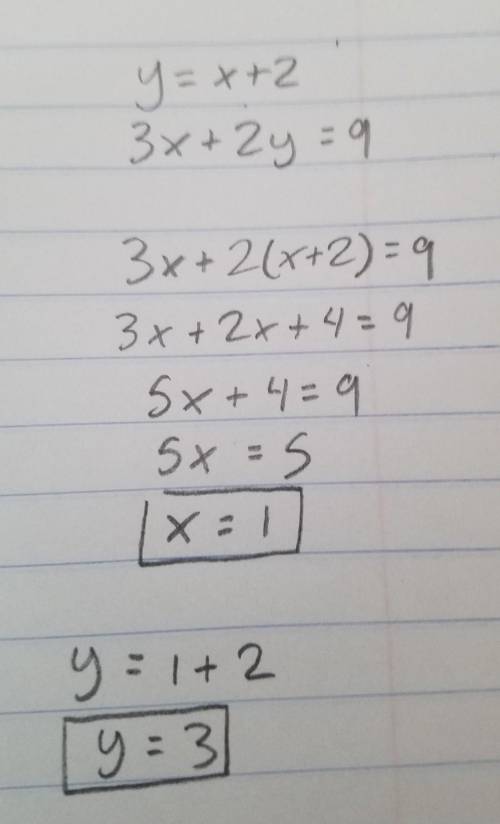 Answer Use the substitution method to solve the linear system given. Express the answer as an ordere
