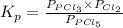 K_p=\frac{P_{PCl_3}\times P_{Cl_2}}{P_{PCl_5}}