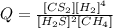 Q=\frac{[CS_2][H_2]^4}{[H_2S]^2[CH_4]}