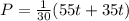 P=\frac{1}{30} (55t +{35} t )