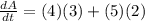 \frac{dA}{dt}=(4)(3)+(5)(2)