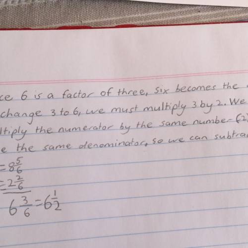 How can I solve 8 5/6 - 2 1/3=