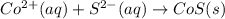 Co^{2+}(aq)+S^{2-}(aq)\rightarrow CoS(s)