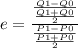 e=\frac{\frac{Q1-Q0}{\frac{Q1+Q0}{2} } }{\frac{P1-P0}{\frac{P1+P0}{2} } }