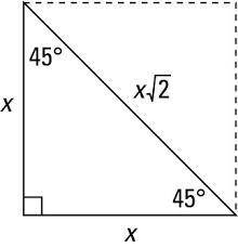 In a 45-45-90 triangle, the ratio of the length of the hypotenuse to the length of a side is