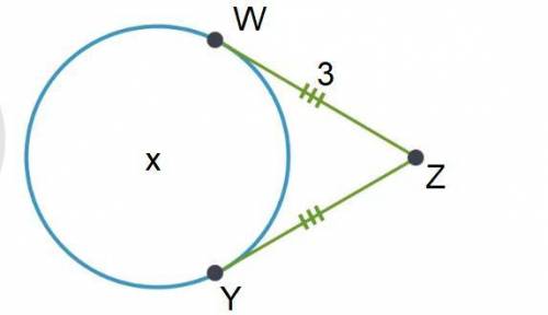 What must be the length of ZY in order for ZY to be tangent to circle X at point Y?