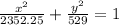 \frac{x^{2}}{2352.25} + \frac{y^{2}}{529} = 1