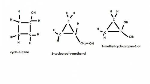 Draw all possible structures for a compound with molecular formula C4H8O that exhibits a broad signa