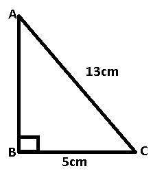 Angle A in right triangle ABC is formed by the hypotenuse of length 13 cm and a leg of length 5 cm.