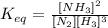 K_{eq}=\frac{[NH_3]^2}{[N_2][H_3]^3}