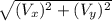 \sqrt{(V_x)^2+(V_y)^2}