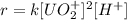 r=k[UO_2^+]^2[H^+]