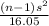 \frac{(n-1)s^{2}}{ 16.05}