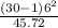 \frac{(30-1)6^{2}}{ 45.72}