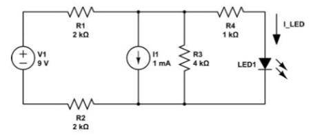 Problem 4 You are designing a circuit to drive LED1, using the following circuit. The datasheet for