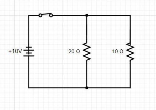 Change the value of the battery emf to 10.0 V, and make sure the middle resistor is set to 20 Ω. Use