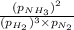 \frac{(p_{NH_3})^2}{(p_{H_2})^3\times p_{N_2}}
