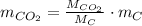 m_{CO_{2}} = \frac{M_{CO_{2}}}{M_{C}}\cdot m_{C}