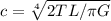 c=\sqrt[4]{2TL/\pi G }
