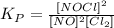 K_{P} = \frac{[NOCl]^{2}}{[NO]^{2}[Cl_{2}]}