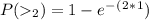 P(_ 2) = 1 - e^-^(^2^*^1)