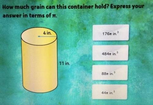 Imarindra thers.otes Question 1 How much grain can this container hold? Express your answer in terms