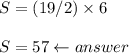 S=(19/2)\times 6\\\\S=57\leftarrow answer
