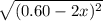 \sqrt{(0.60-2x)^{2}}}