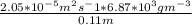 \frac{2.05*10^{-5}m^2s^-{1}*6.87*10^3gm^{-3}}  {0.11m}