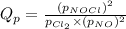 Q_p=\frac{(p_{NOCl})^2}{p_{Cl_2}\times (p_{NO})^2}