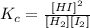 K_c = \frac{[HI]^2}{[H_2][I_2]}
