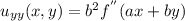 u_{yy}(x,y) = b^2 f^{''} (ax+by)