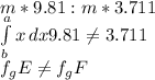 m*9.81 : m*3.711 \\\int\limits^a_b {x} \, dx 9.81 \neq 3.711\\f_g E \neq f_g F\\