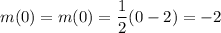 m(0)=m(0)=\dfrac{1}{2}(0-2)=-2
