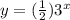 y = (\frac{1}{2}) 3^{x}