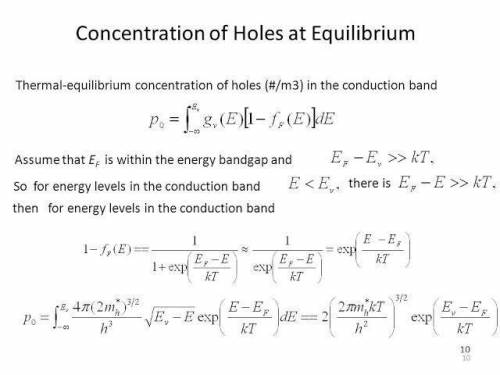 If the density of states function in the conduction band of a particular semiconductor is a constant